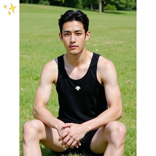 Luxury Descente Sleeveless Black Cotton Breathable Collection