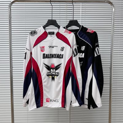 Premium Quality Balenciaga Long Sleeves Black Jersey Print Collection