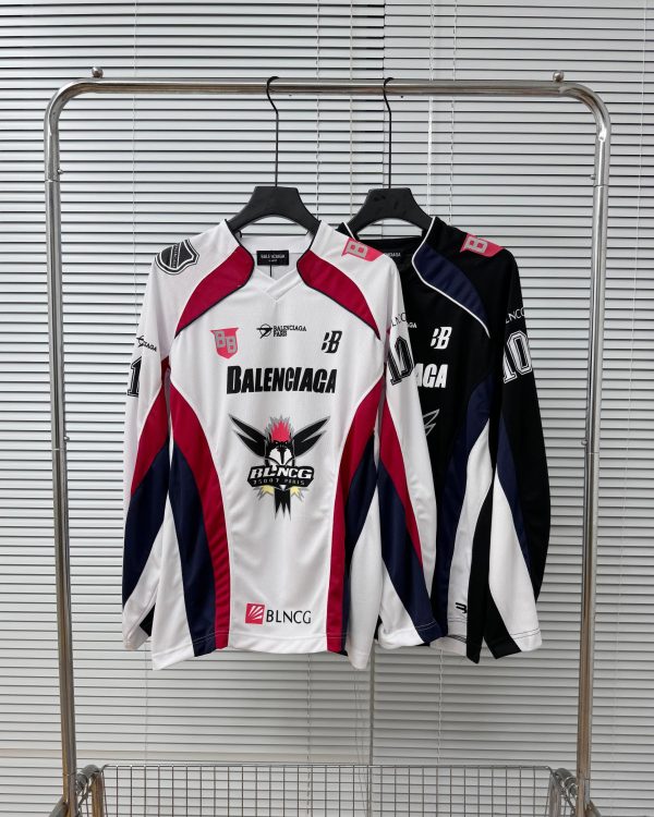 Premium Quality Balenciaga Long Sleeves Black Jersey Print Collection
