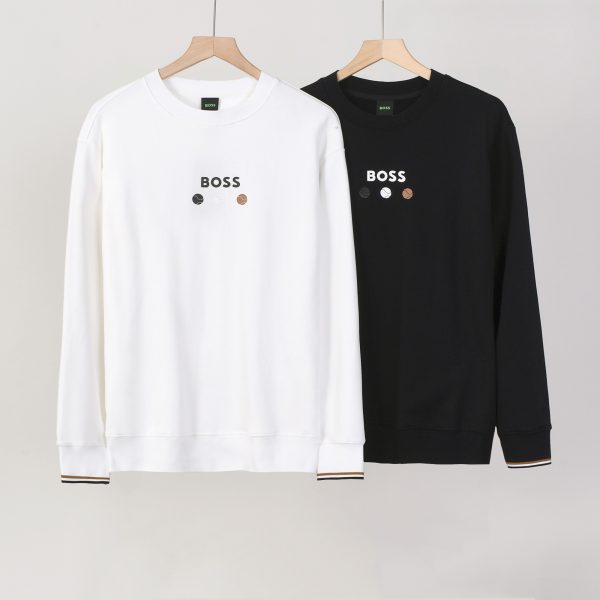 High Quality Boss Sweatshirts Black Cotton Collection