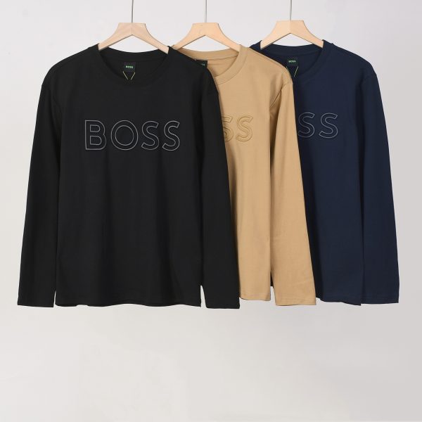 High Quality Boss Long Sleeves Black Cotton Breathable Style