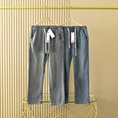 Best Selling Lacoste Jeans Blue Spandex Embroidered Style