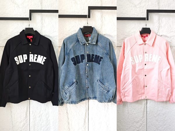 Luxury Coach Coat Black Denim Logo Style