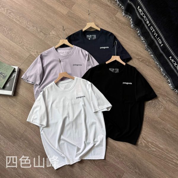 Best Selling Patagonia Short Sleeves Black Cotton Logo Collection