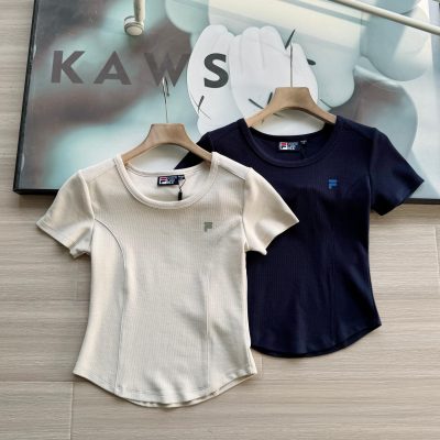 Premium Fila Short Sleeves Navy Cotton Casual Collection
