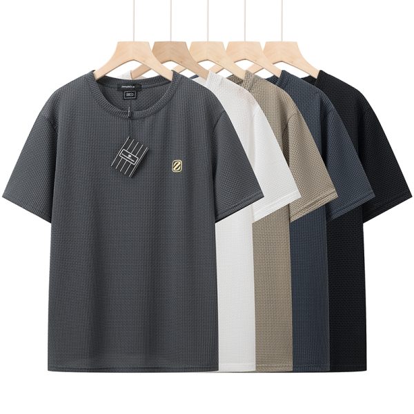 Premium Quality Zegna Short Sleeves Black Breathable Collection