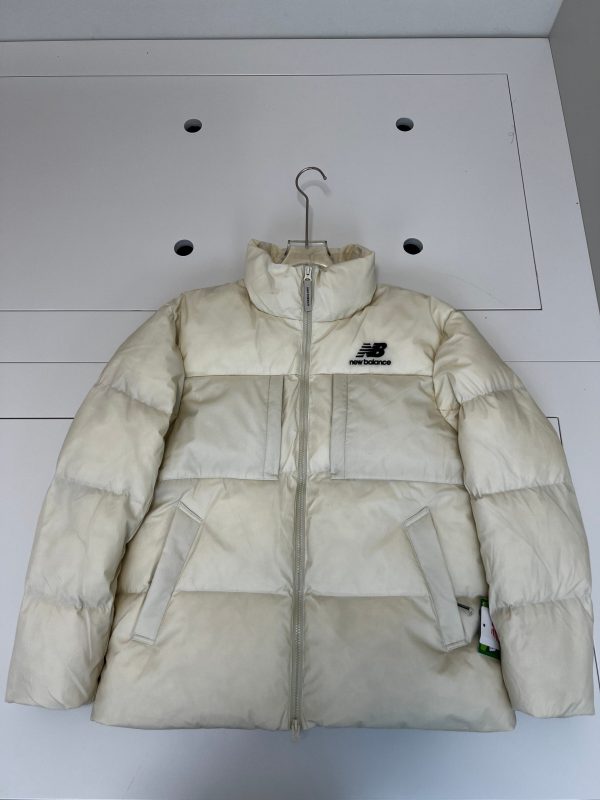 High Quality New Balance Down Jacket Black Nylon Embroidery Collection
