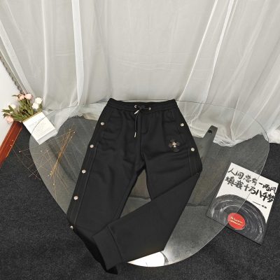 Premium Chrome Hearts Trousers Black Leather Embroidered Luxury