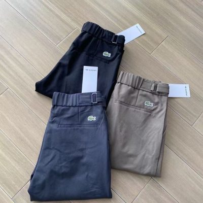 High Quality Lacoste Trousers Black Nylon Casual Style