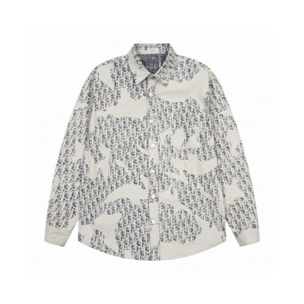 Luxury Dior Shirts Gray Denim Washed Collection