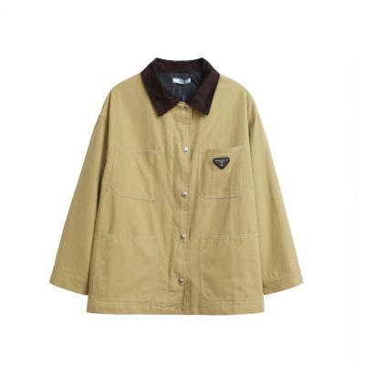 Luxury Prada Coats Khaki Classic Luxury