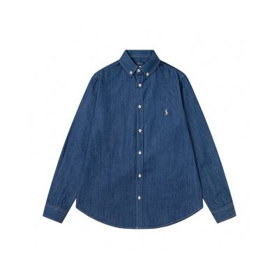 High Quality Ralph Lauren Long Sleeves Blue Denim Classic Collection
