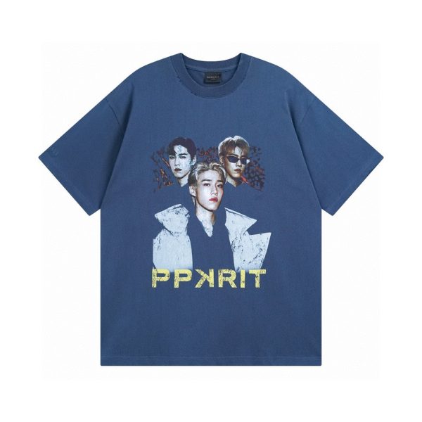 Premium Quality Balenciaga Short Sleeves Cotton Print Style