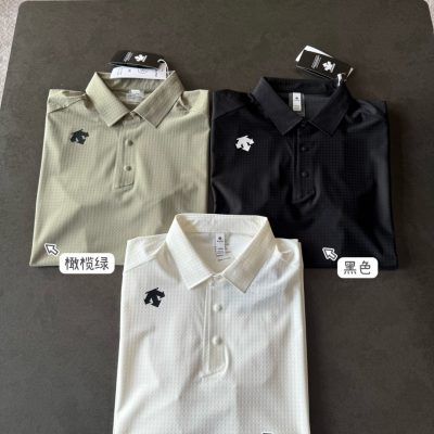 Luxury Descente Polo Shirt Black Breathable Luxury