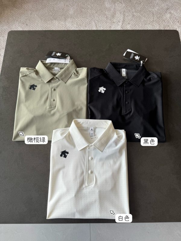 Luxury Descente Polo Shirt Black Breathable Luxury