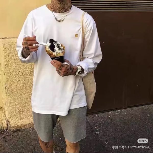 Best Selling Carhartt Long Sleeves Gold Cotton Embroidered Collection