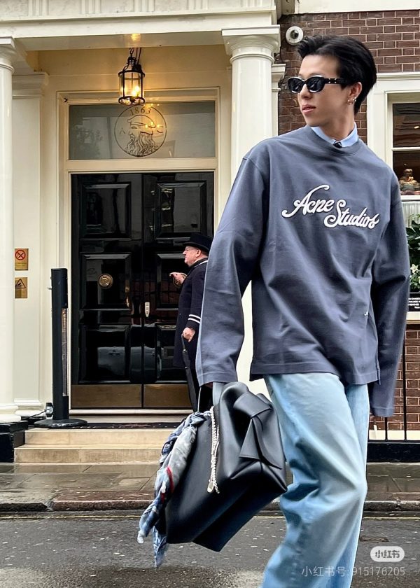 Premium Quality Acne Studios Long Sleeves Pink Logo Style
