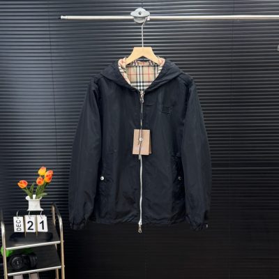 Luxury Burberry Coats Black Polyester Classic Collection