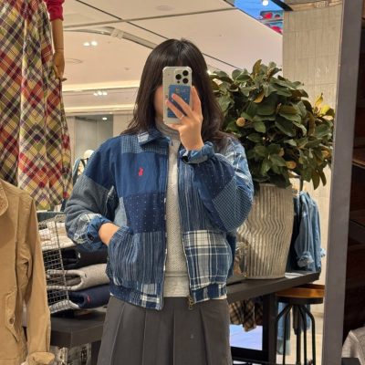 Premium Quality Ralph Lauren Coat Multicolor Canvas Patchwork Luxury