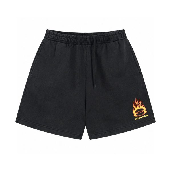 Luxury Balenciaga Shorts Cotton Logo Style