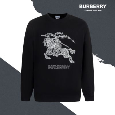 Luxury Burberry Sweatshirts Black Cotton Classic Style