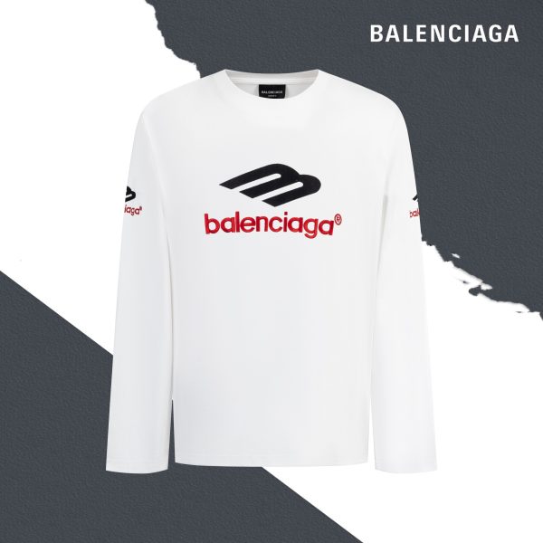 Premium Quality Balenciaga Long Sleeves Black Cotton Embroidered Style