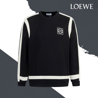 Luxury Loewe Sweatshirts Black Cotton Logo Collection