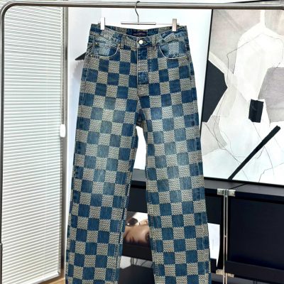 Luxury Louis Vuitton Jeans Blue Denim Vintage Style