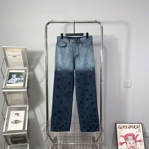 High Quality Louis Vuitton Jeans Blue Cotton Gradient Style