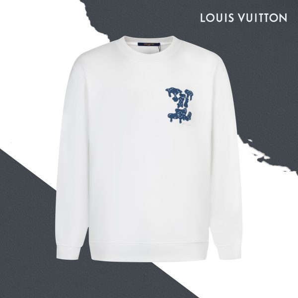Premium Quality Louis Vuitton Sweatshirts Black Denim Logo Style