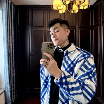 Luxury Burberry Coat Blue Wool Plaid Style