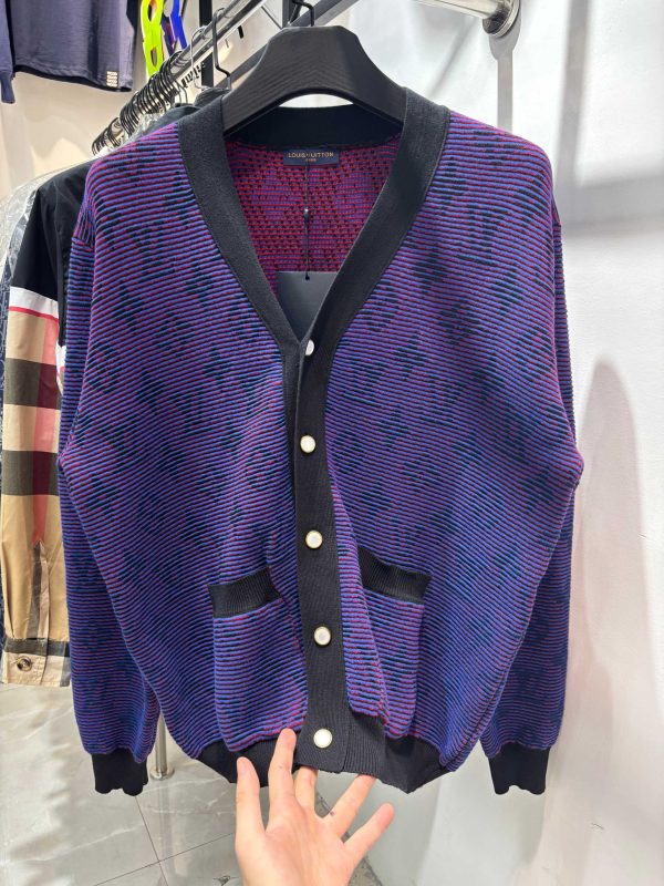 Premium Quality Louis Vuitton Jackets Purple Knit Gradient Style