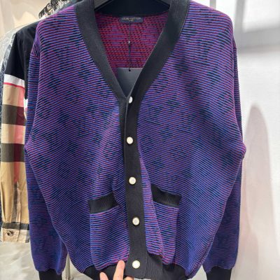 Premium Quality Louis Vuitton Jackets Purple Knit Gradient Style