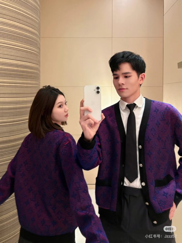 Best Selling Louis Vuitton Jackets Purple Knit Gradient Style