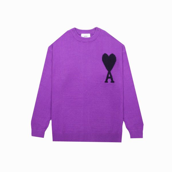 Luxury Ami Sweaters Purple Classic Style