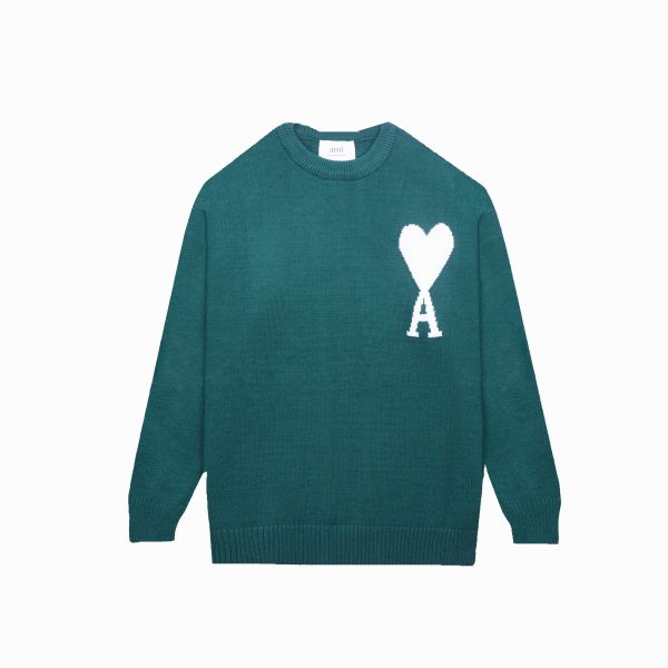 High Quality Ami Sweaters Green Classic Style