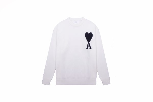 High Quality Ami Sweaters White Classic Luxury