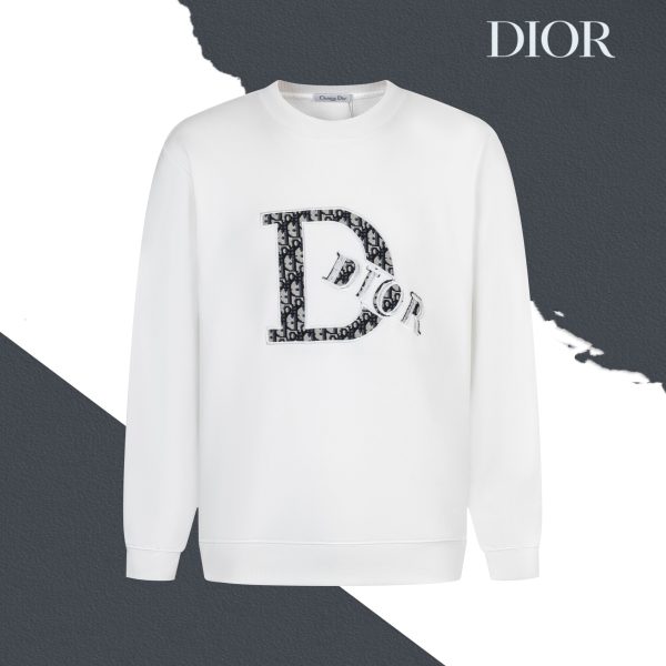 Premium Quality Dior Sweatshirts Black Denim Logo Luxury