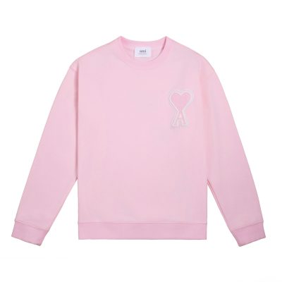 Luxury Ami Sweatshirts Pink Cotton Classic Style
