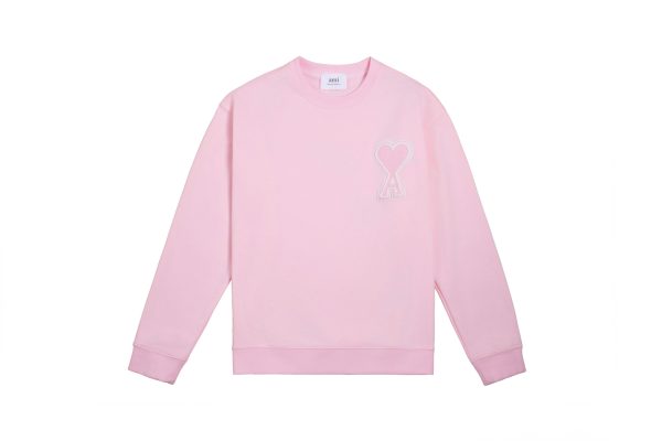 Luxury Ami Sweatshirts Pink Cotton Classic Style