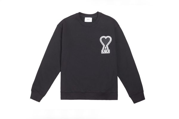 Luxury Ami Sweatshirts Black Cotton Classic Luxury