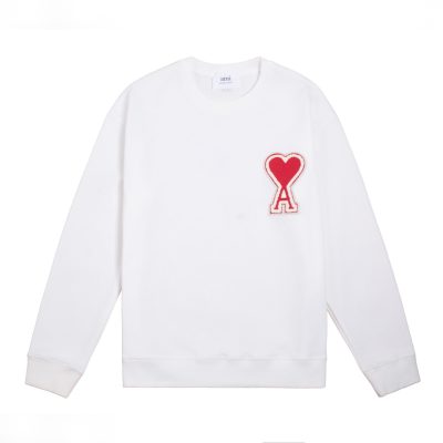 Luxury Ami Sweatshirts White Cotton Classic Collection