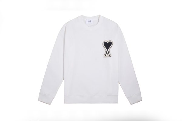 Luxury Ami Sweatshirts White Cotton Classic Collection