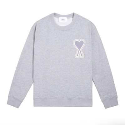 Luxury Ami Sweatshirts Gray Cotton Classic Style