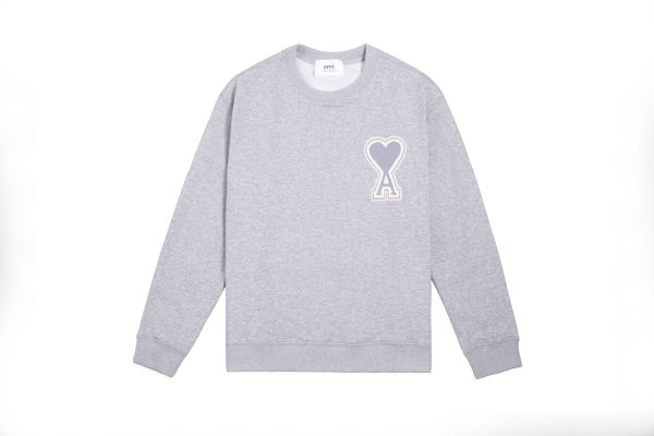 Luxury Ami Sweatshirts Gray Cotton Classic Style