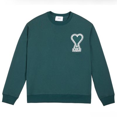 Premium Ami Sweatshirts Green Cotton Classic Luxury