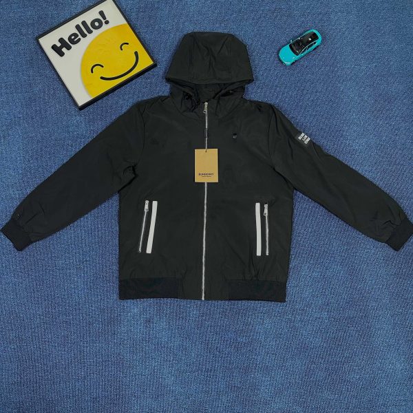 Best Selling Burberry Coat Black Casual Style