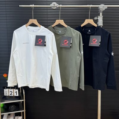 High Quality Mammut Long Sleeves Black Polyester Breathable Luxury
