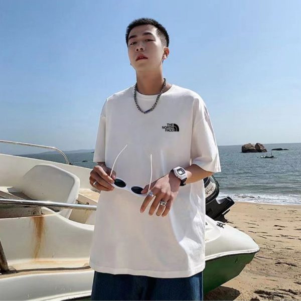 Premium The North Face Face Short Sleeves White Cotton Print Style