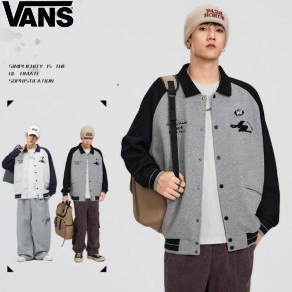 Best Selling Vans Jackets Gray Embroidered Luxury